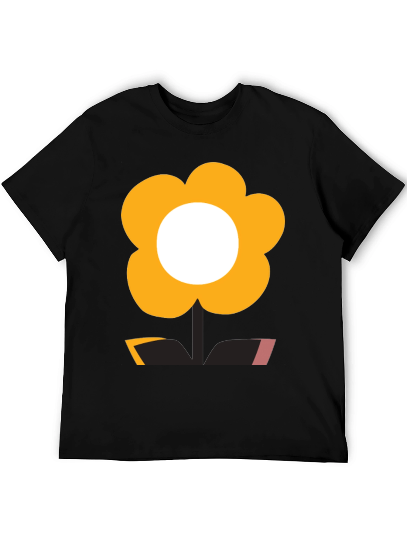 Funky Flower Power Tee - Black Graphic T-Shirt