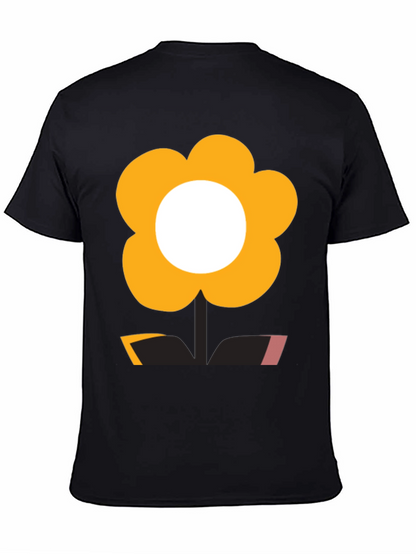 Funky Flower Power Tee - Black Graphic T-Shirt