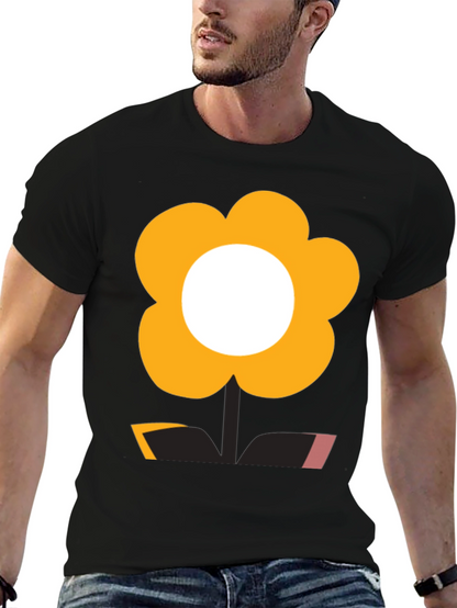 Funky Flower Power Tee - Black Graphic T-Shirt
