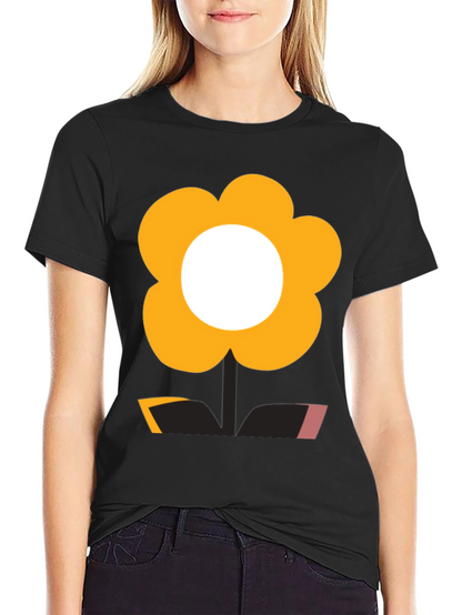 Funky Flower Power Tee - Black Graphic T-Shirt