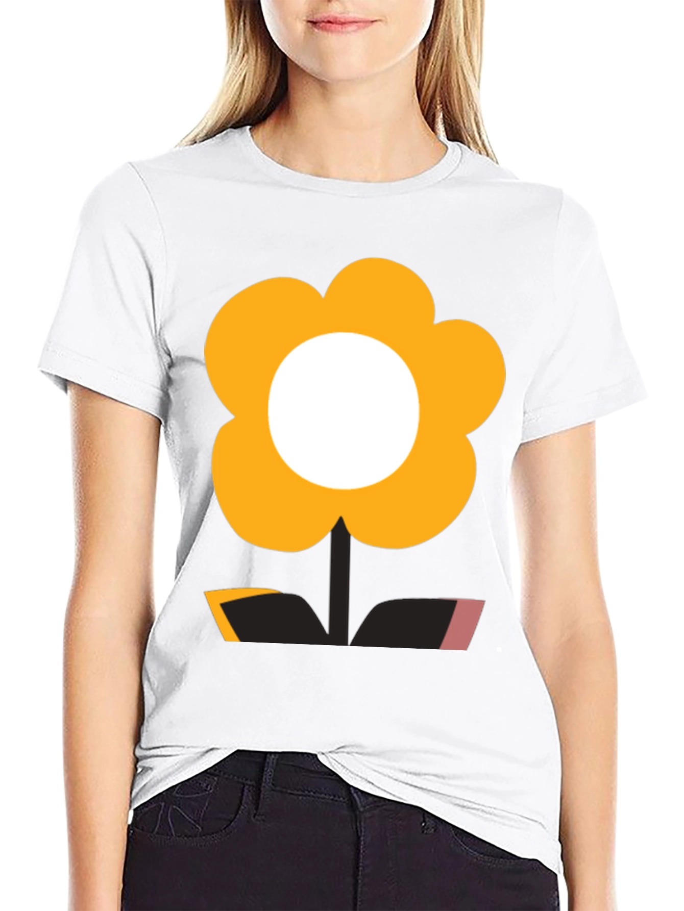 Funky Flower Power Tee - Black Graphic T-Shirt