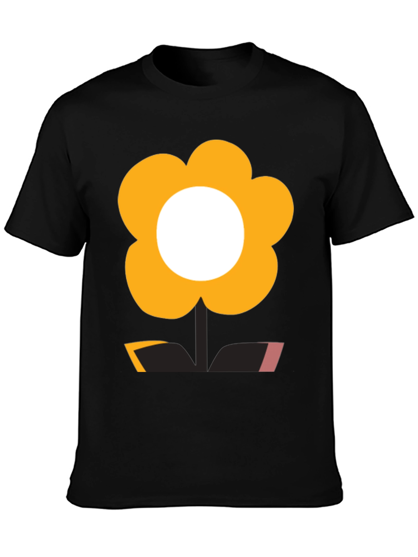 Funky Flower Power Tee - Black Graphic T-Shirt