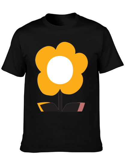 Funky Flower Power Tee - Black Graphic T-Shirt