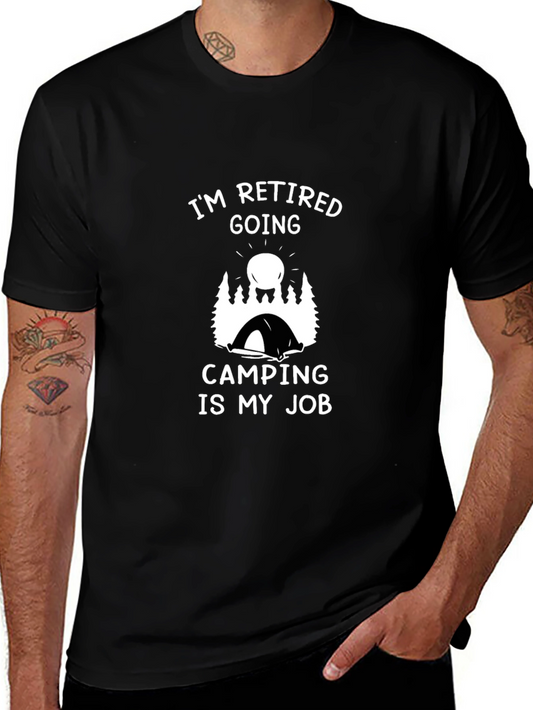 Retired Camping Job Graphic T-Shirt