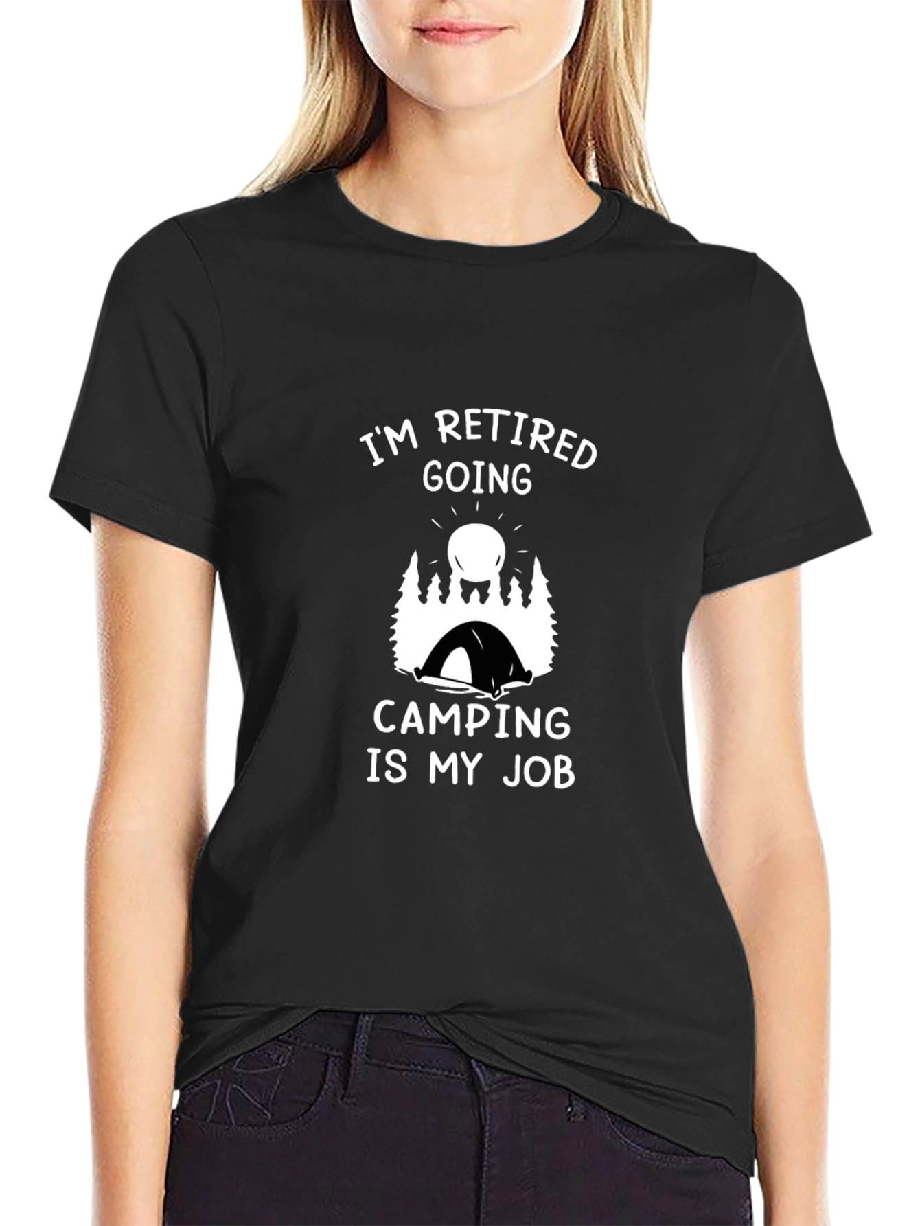 Retired Camping Job Graphic T-Shirt