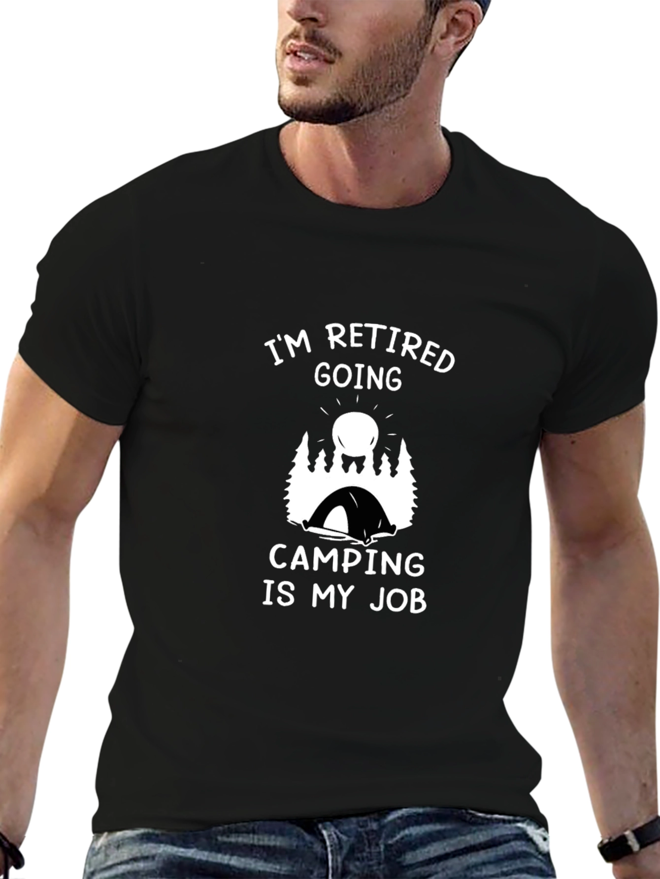 Retired Camping Job Graphic T-Shirt