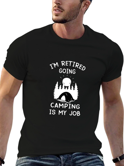 Retired Camping Job Graphic T-Shirt
