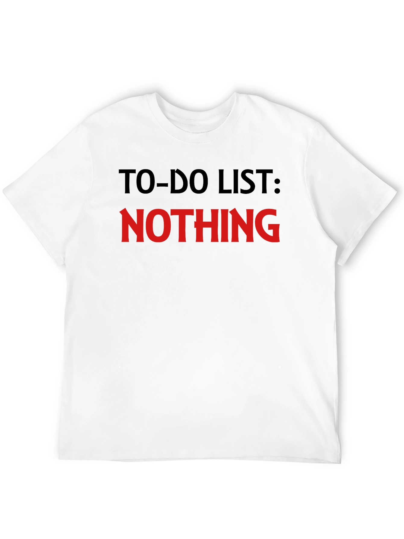Funny To-Do List Nothing Mens Black T-Shirt