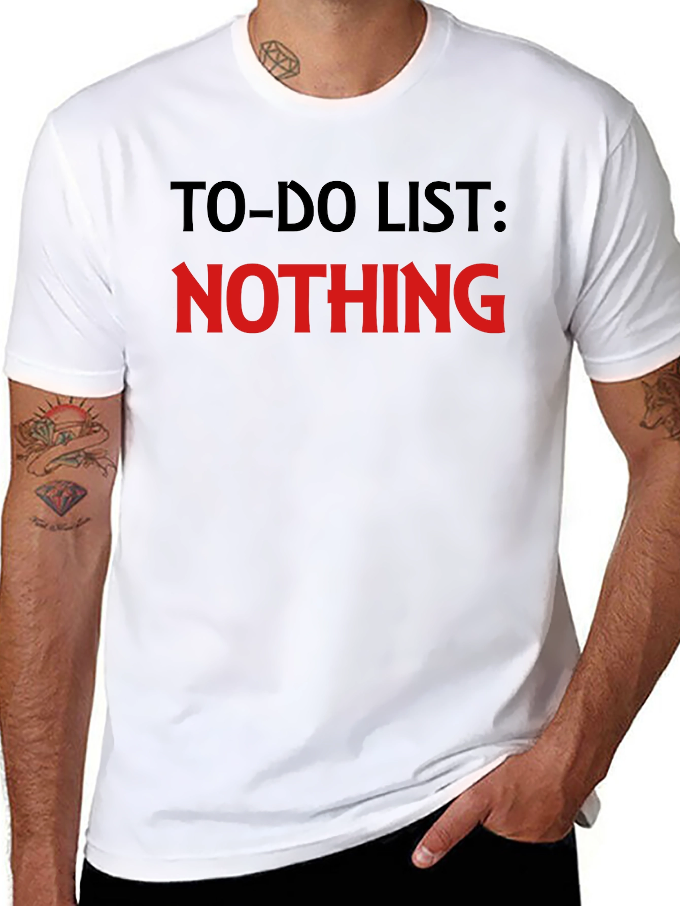 Funny To-Do List Nothing Mens Black T-Shirt