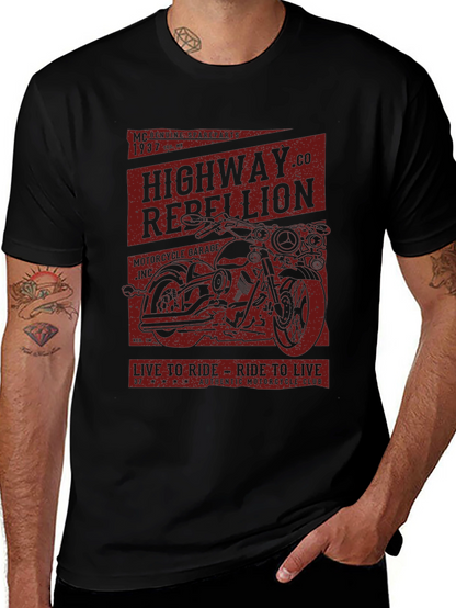 Highway Rebellion Motorcycle Graphic T-Shirt