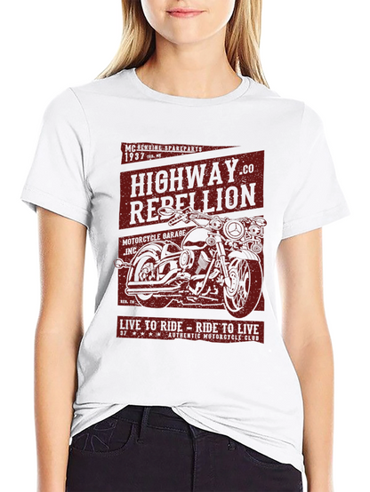 Highway Rebellion Motorcycle Graphic T-Shirt