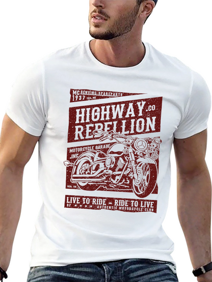 Highway Rebellion Motorcycle Graphic T-Shirt