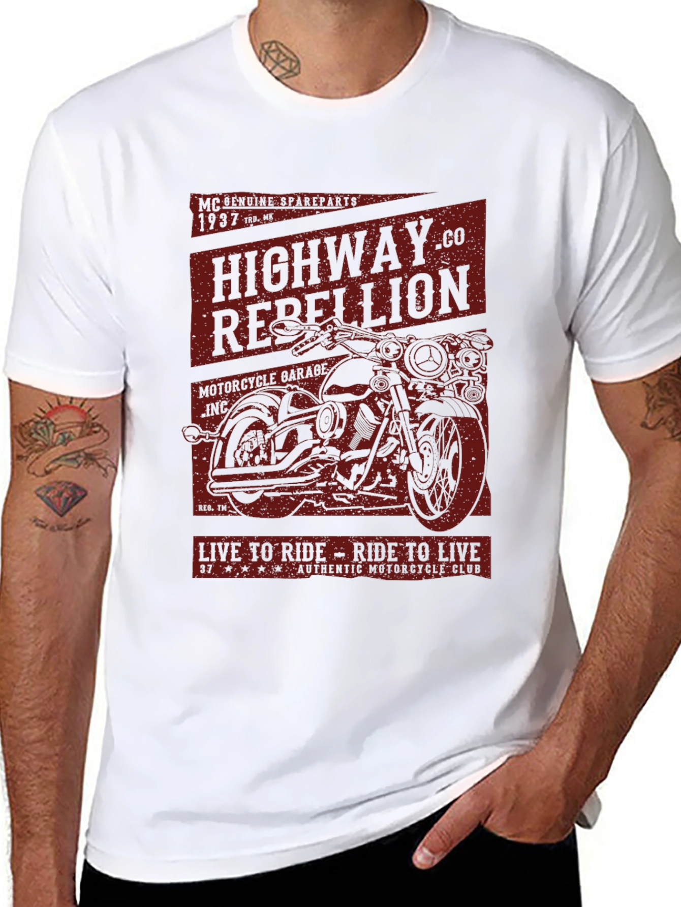 Highway Rebellion Motorcycle Graphic T-Shirt