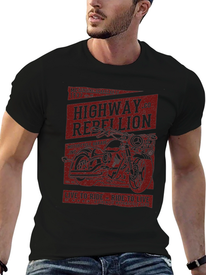 Highway Rebellion Motorcycle Graphic T-Shirt