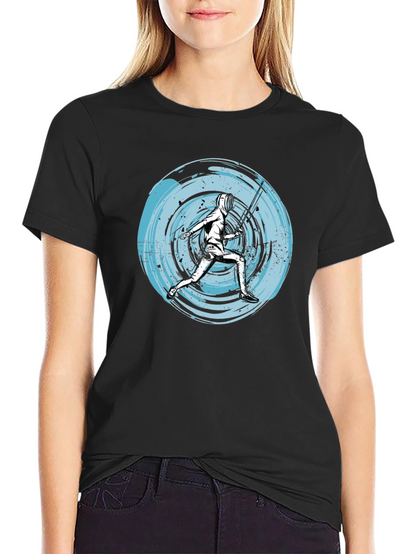 Fencer Graphic Tee - Unique Artistic Design