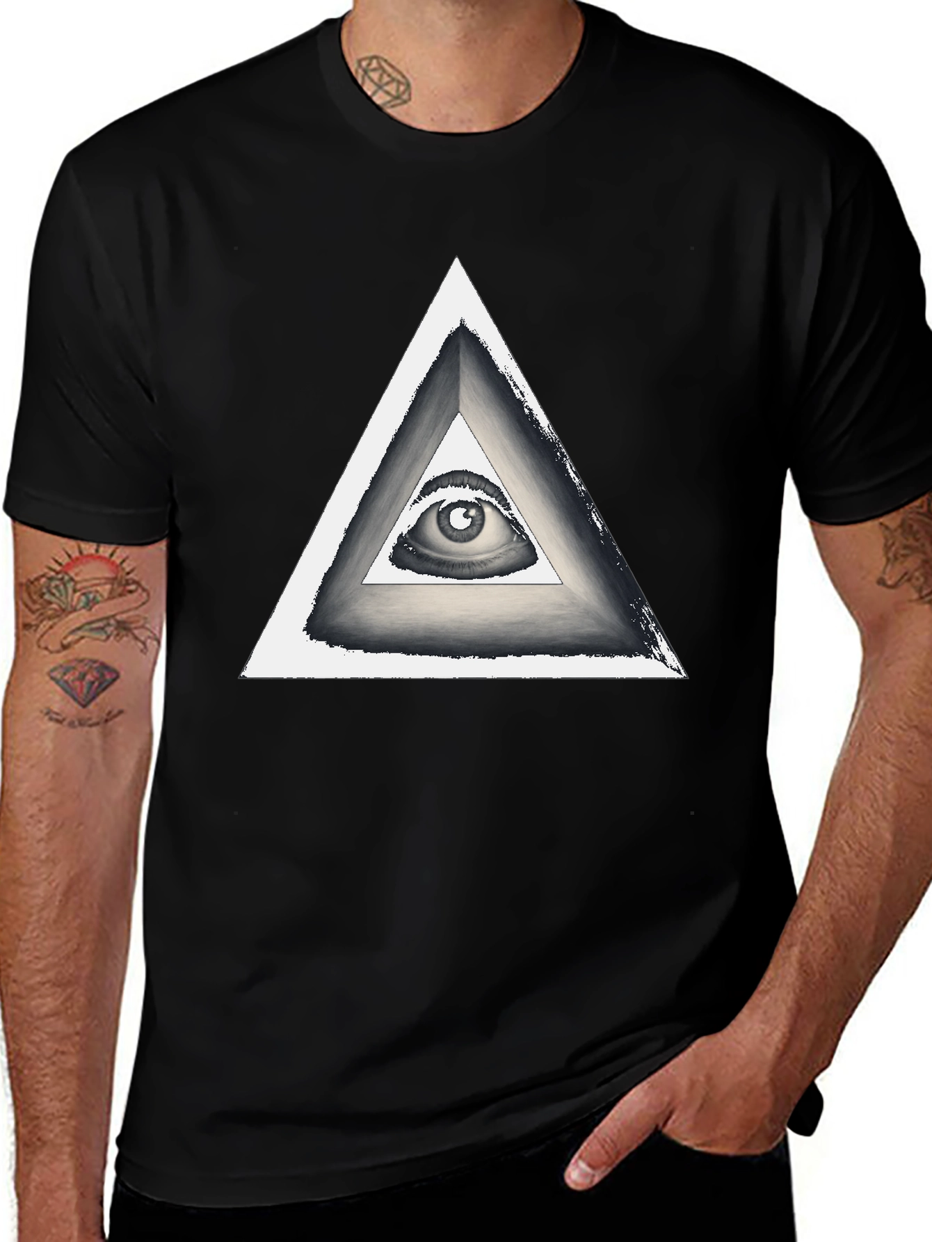 Illuminati Eye Triangle Graphic T-Shirt