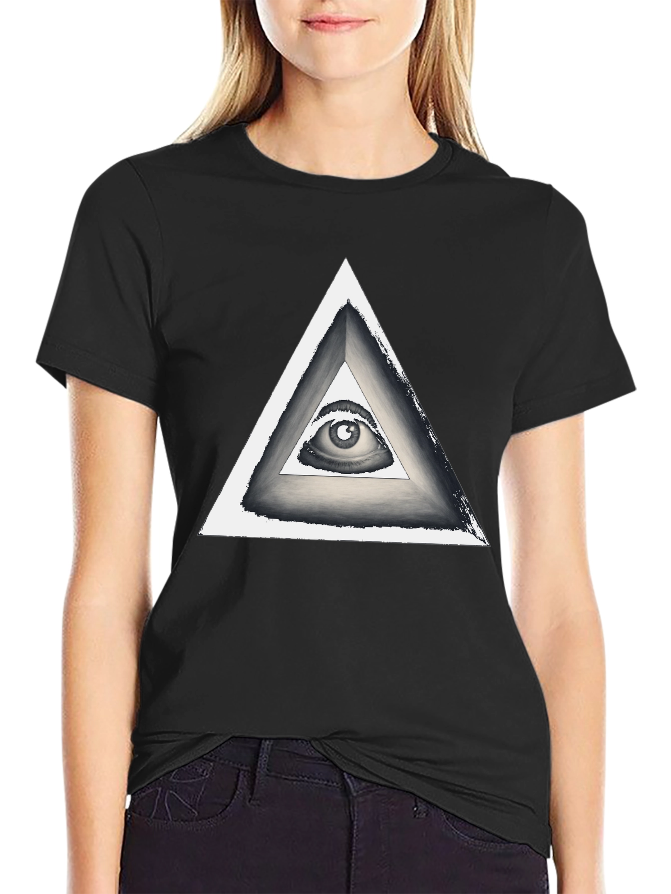 Illuminati Eye Triangle Graphic T-Shirt
