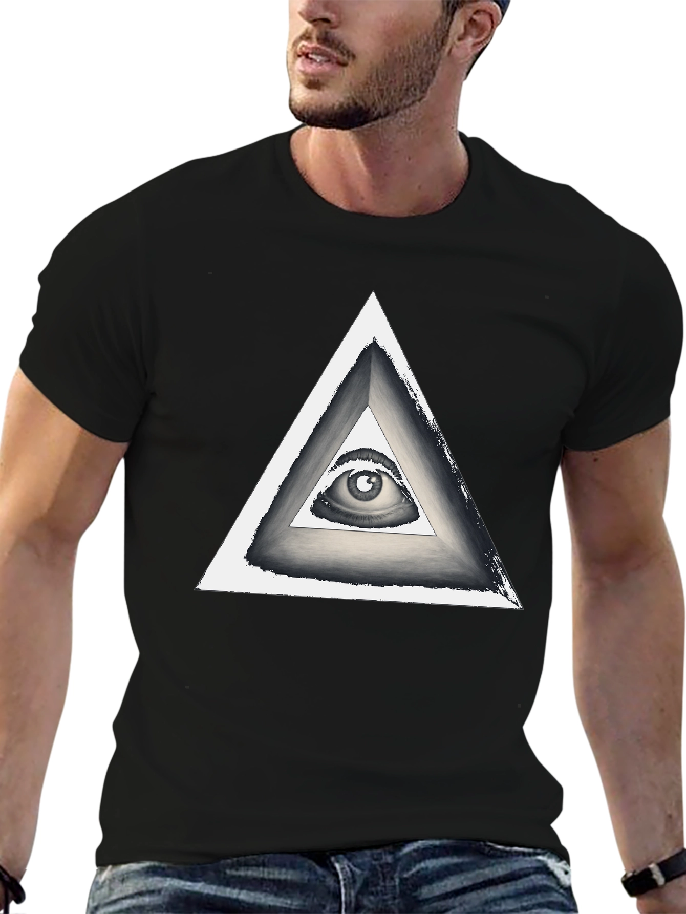 Illuminati Eye Triangle Graphic T-Shirt