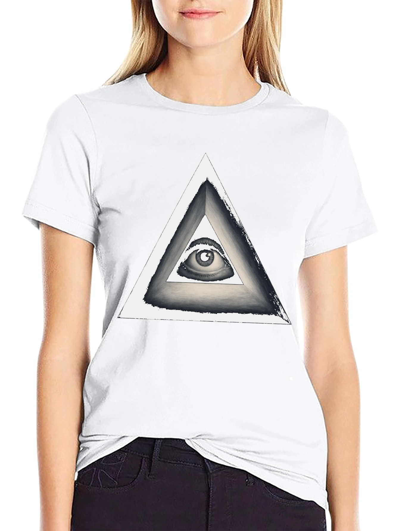 Illuminati Eye Triangle Graphic T-Shirt