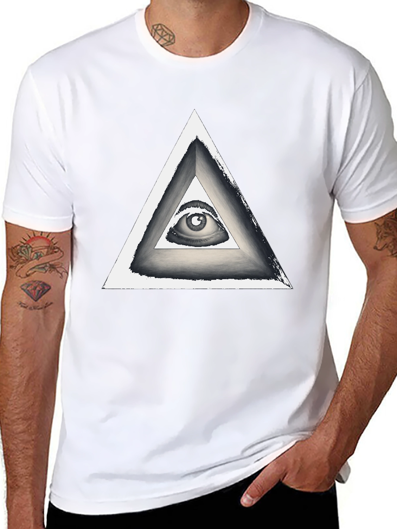Illuminati Eye Triangle Graphic T-Shirt