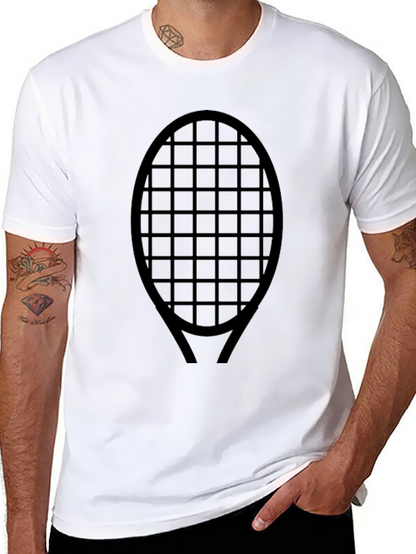 Tennis Racket Graphic Black T-Shirt