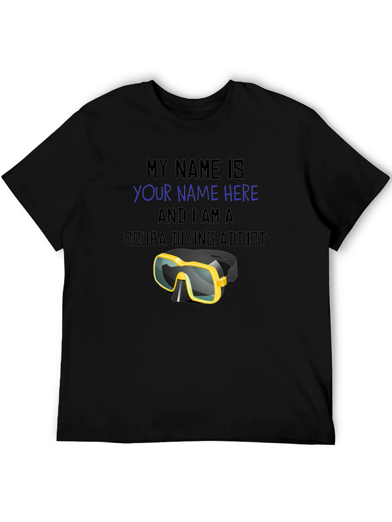 Scuba Diving Addict T-Shirt - Personalized Dive Mask Design