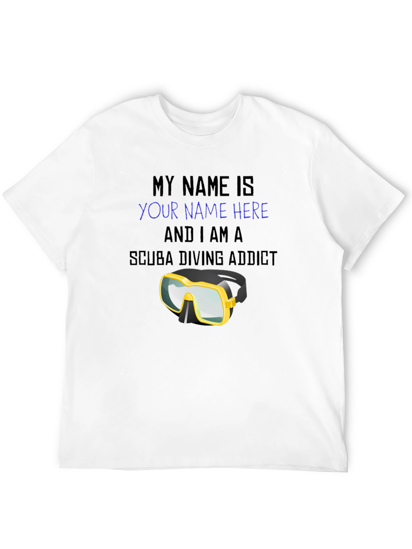 Scuba Diving Addict T-Shirt - Personalized Dive Mask Design