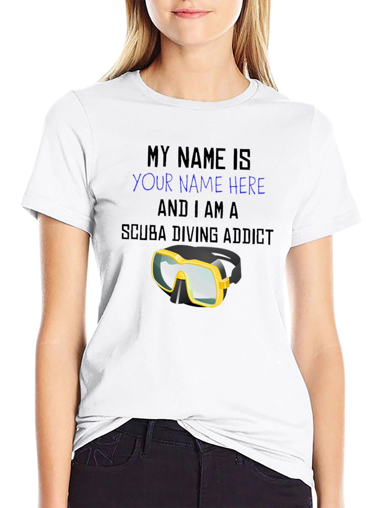 Scuba Diving Addict T-Shirt - Personalized Dive Mask Design