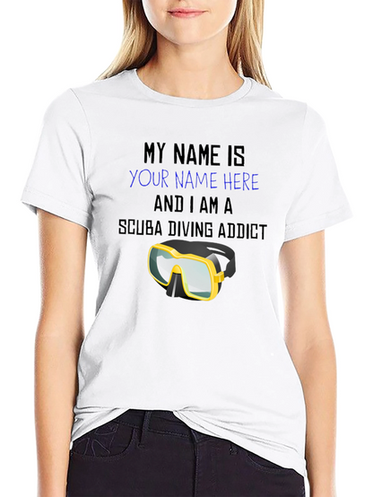 Scuba Diving Addict T-Shirt - Personalized Dive Mask Design