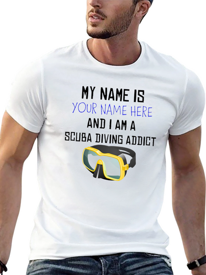 Scuba Diving Addict T-Shirt - Personalized Dive Mask Design