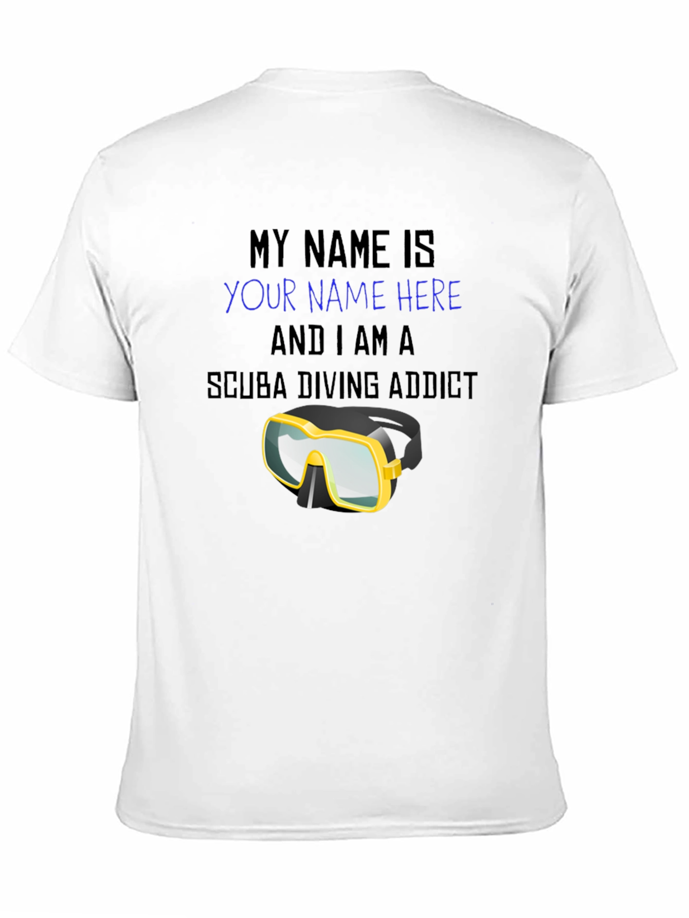 Scuba Diving Addict T-Shirt - Personalized Dive Mask Design