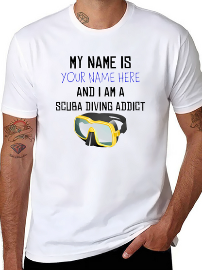 Scuba Diving Addict T-Shirt - Personalized Dive Mask Design