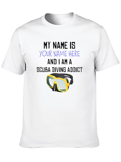 Scuba Diving Addict T-Shirt - Personalized Dive Mask Design