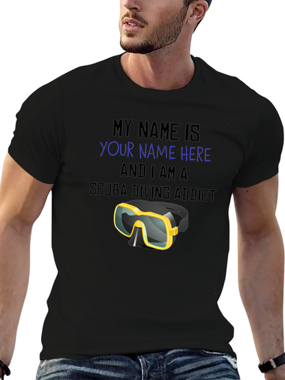 Scuba Diving Addict T-Shirt - Personalized Dive Mask Design