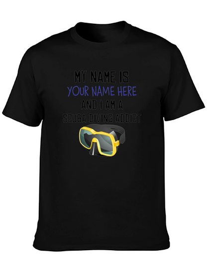 Scuba Diving Addict T-Shirt - Personalized Dive Mask Design
