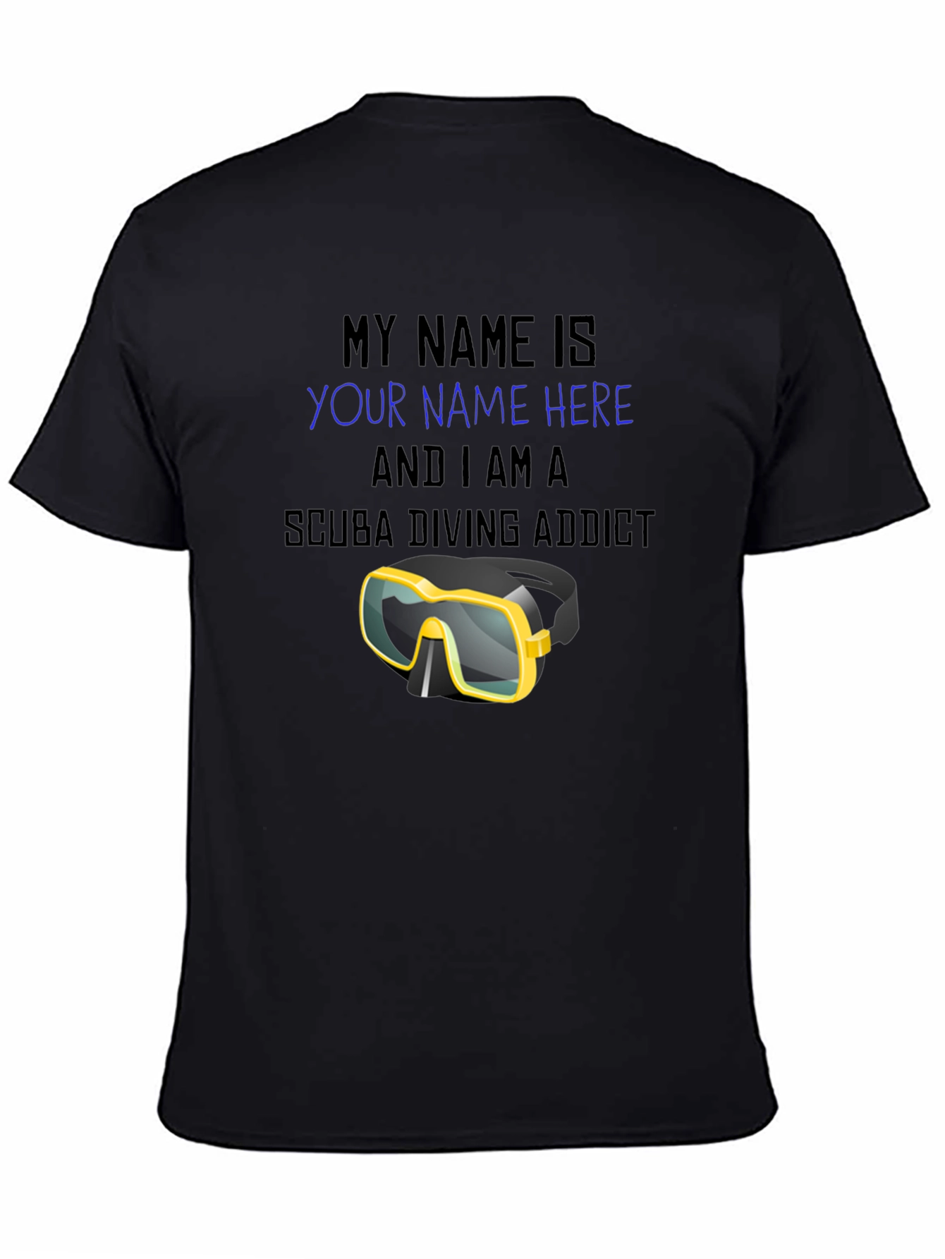 Scuba Diving Addict T-Shirt - Personalized Dive Mask Design