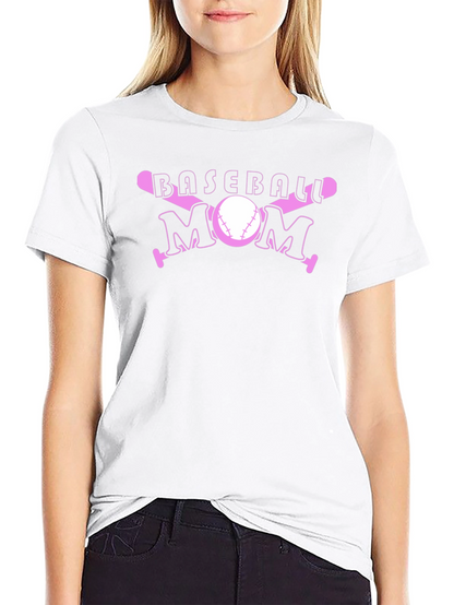 Baseball Mom Pink Graphic T-Shirt