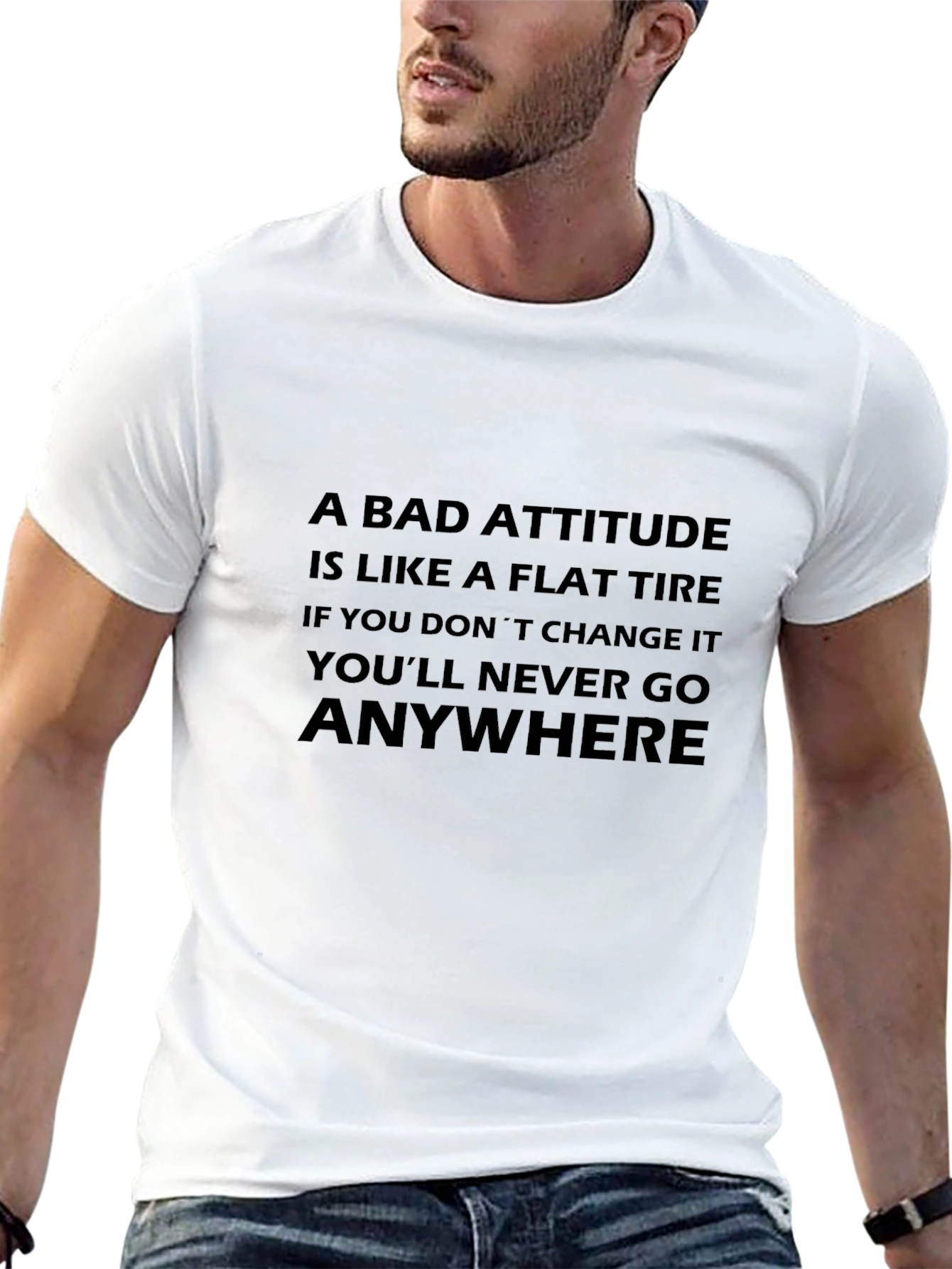 Attitude Flat Tire Graphic T-Shirt