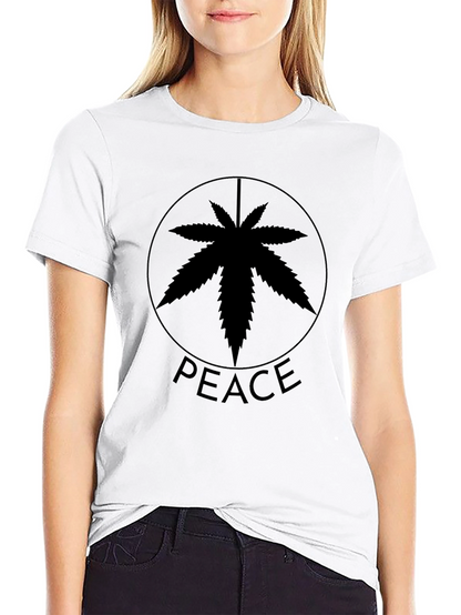Peace Symbol Cannabis Leaf T-Shirt