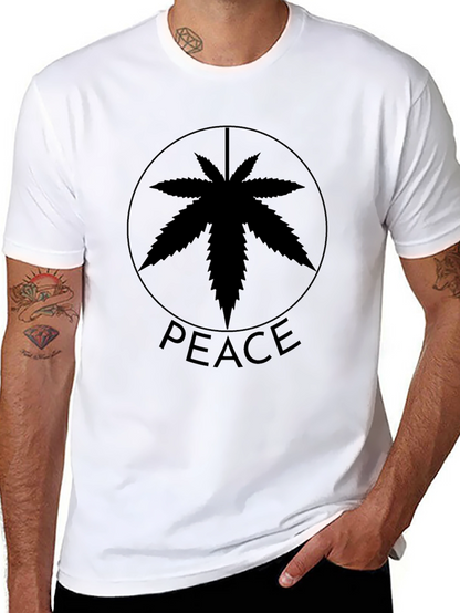 Peace Symbol Cannabis Leaf T-Shirt