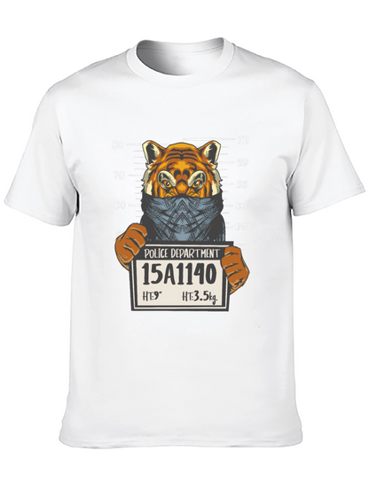 Tiger Mugshot Graphic Tee - Unisex Black T-Shirt