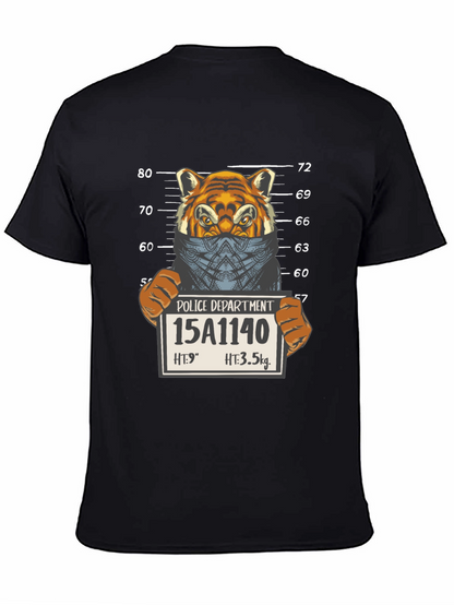 Tiger Mugshot Graphic Tee - Unisex Black T-Shirt