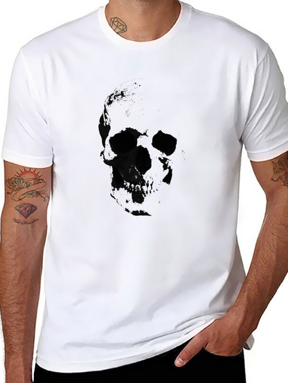 Mens Black Skull Graphic T-Shirt