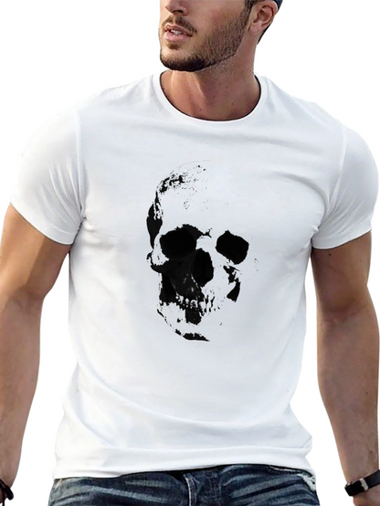 Mens Black Skull Graphic T-Shirt