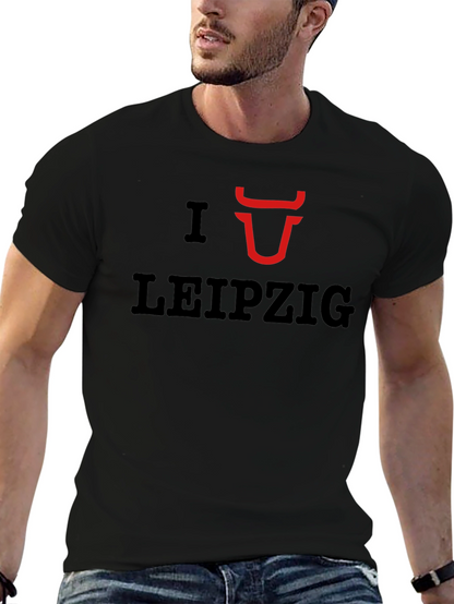 I Love Leipzig Bull Red Horns Graphic Tee