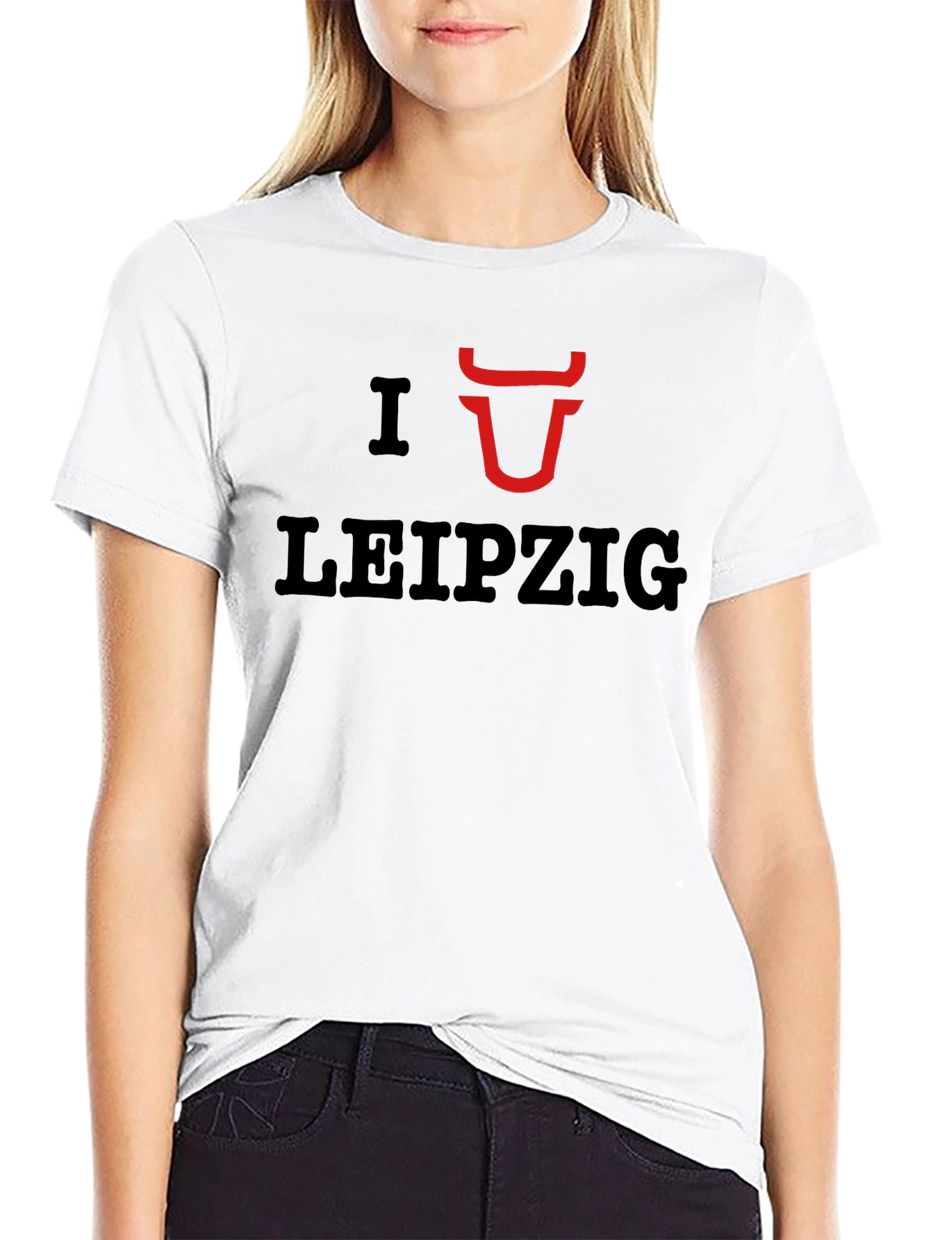 I Love Leipzig Bull Red Horns Graphic Tee