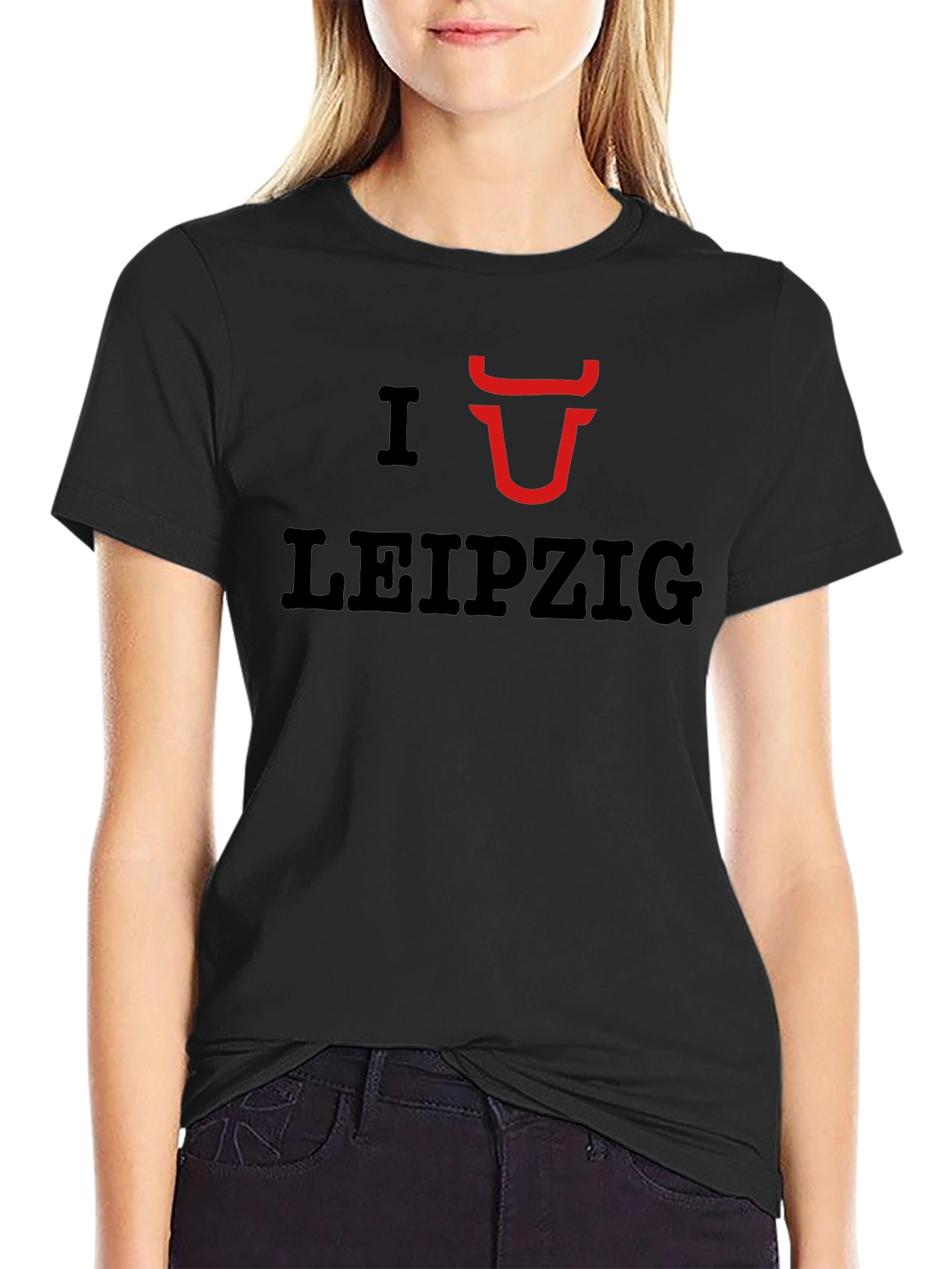 I Love Leipzig Bull Red Horns Graphic Tee