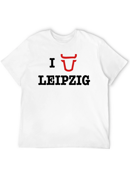 I Love Leipzig Bull Red Horns Graphic Tee