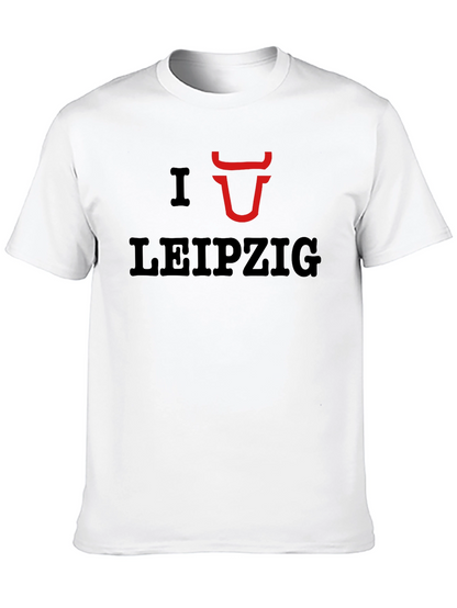 I Love Leipzig Bull Red Horns Graphic Tee