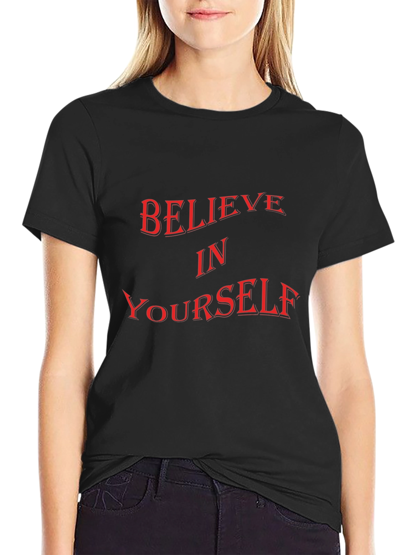 Believe In Yourself Graphic Tee - Black